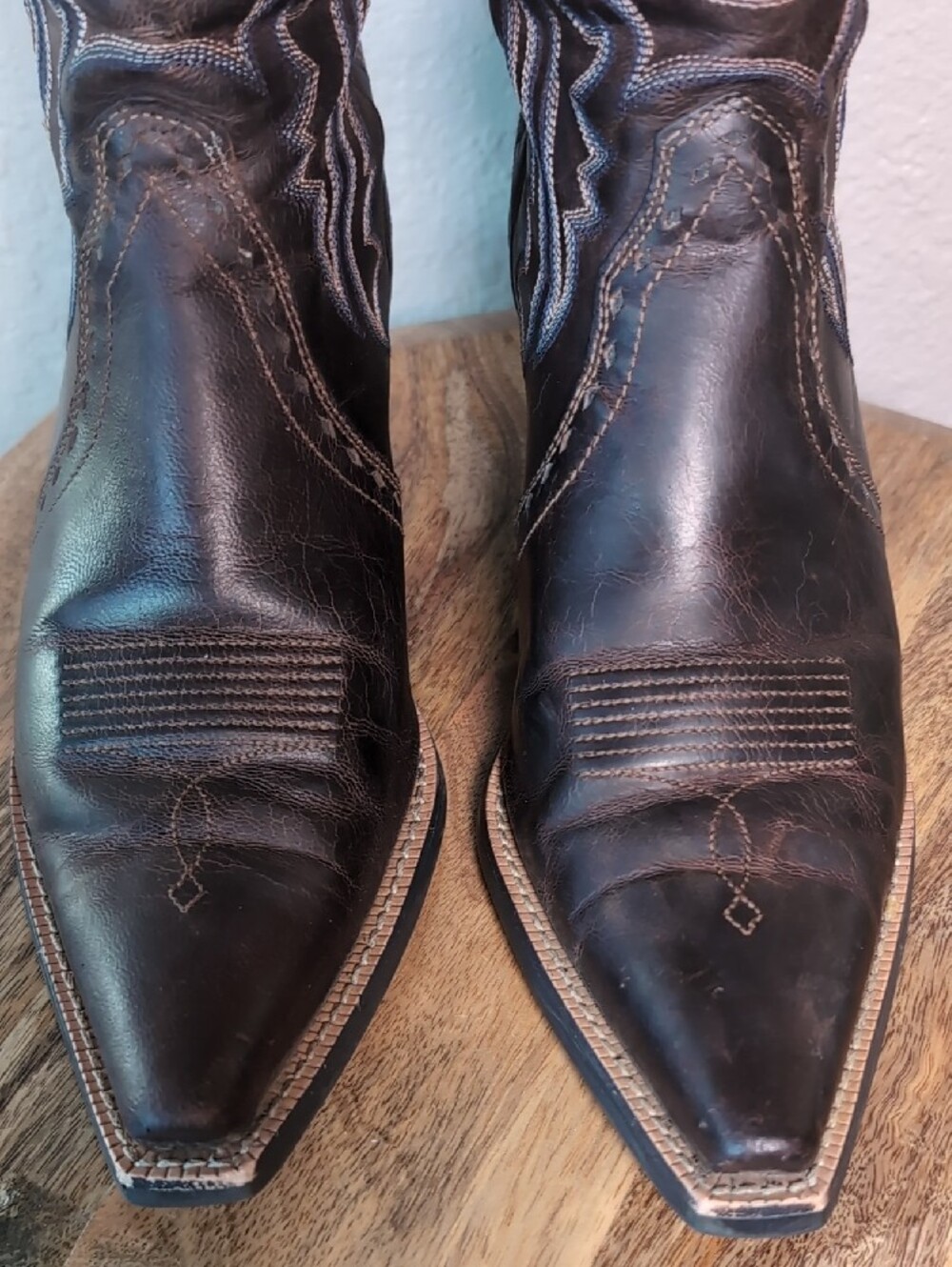 Ariat Heritage X-Toe Dark Brown Leather Western Cowgirl Boots - Picture 8 of 14